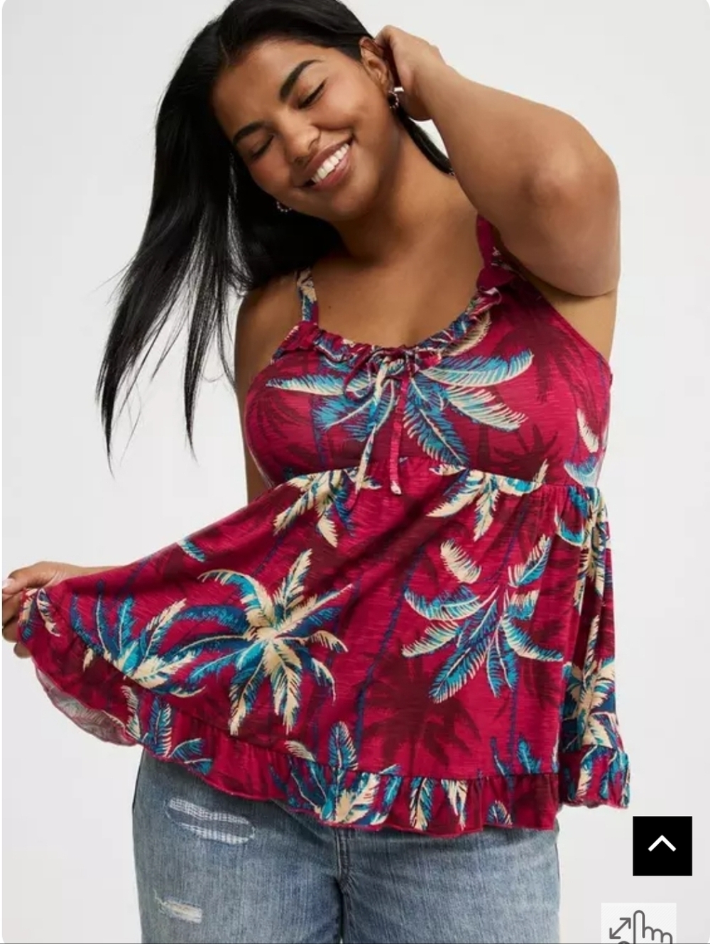 Super Soft Slub Ruffle Babydoll Top